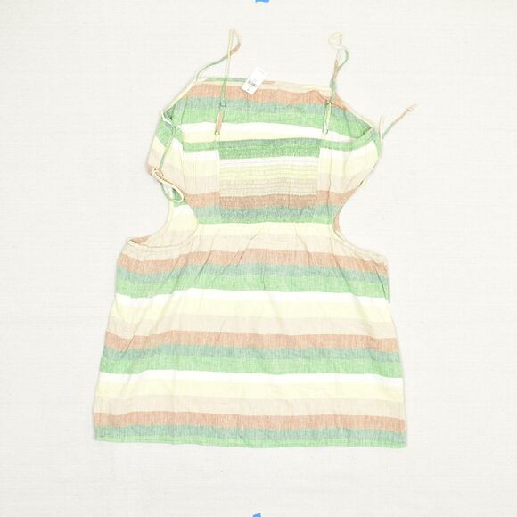 NEW Aerie Women Summer Shift Dress Striped Sleeveless Linen Multicolor Size XL - Picture 6 of 8